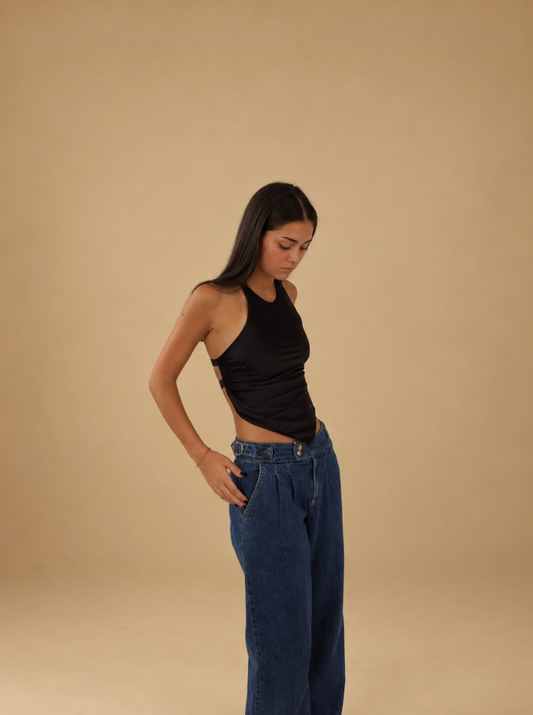 top "AZURA" negro