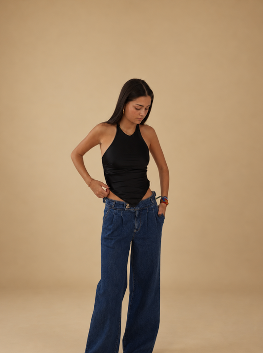 top "AZURA" negro